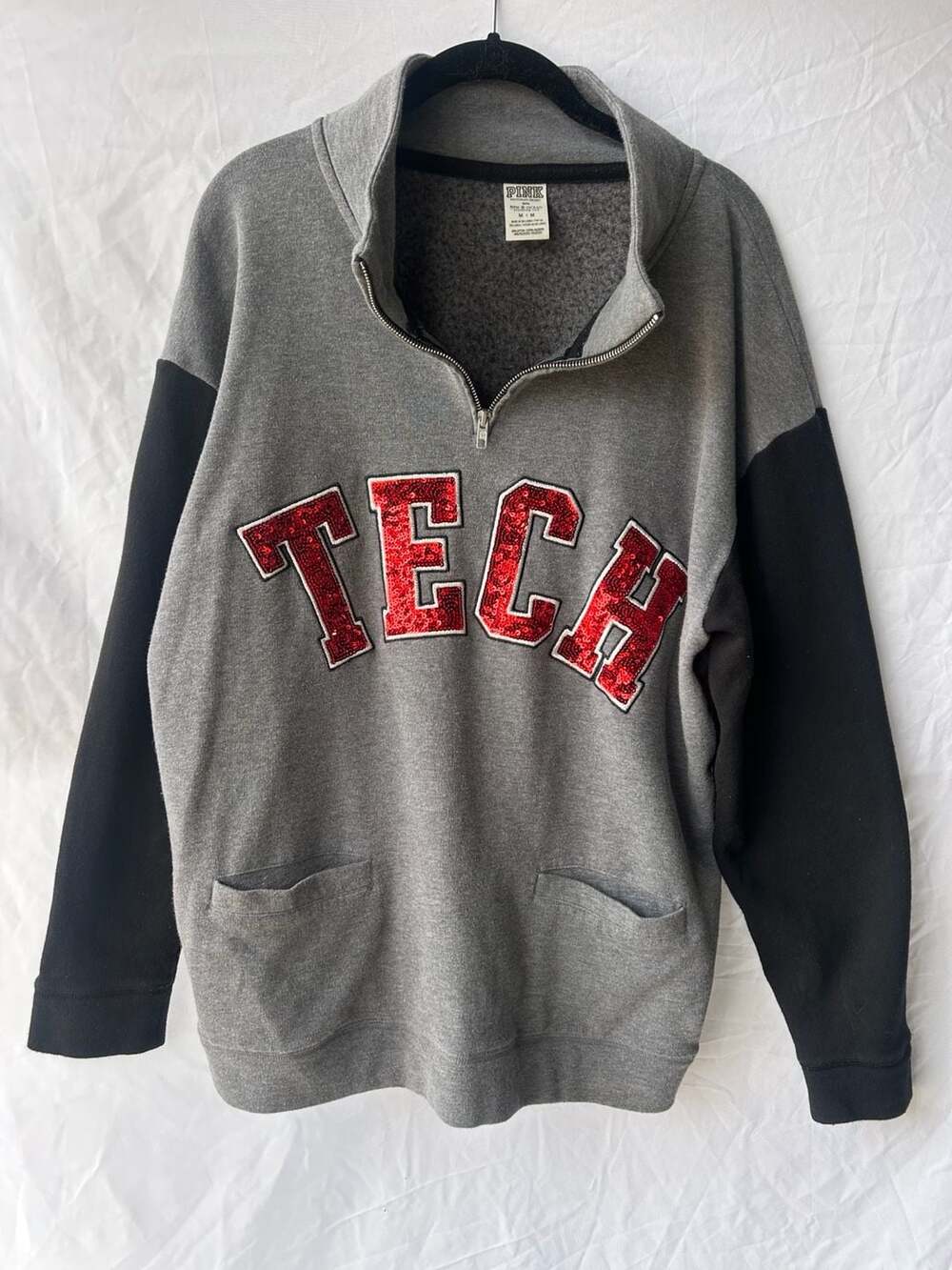 Victoria's Secret PINK Texas Tech Red Raiders Sequin Quarter-Zip Sweatshirt